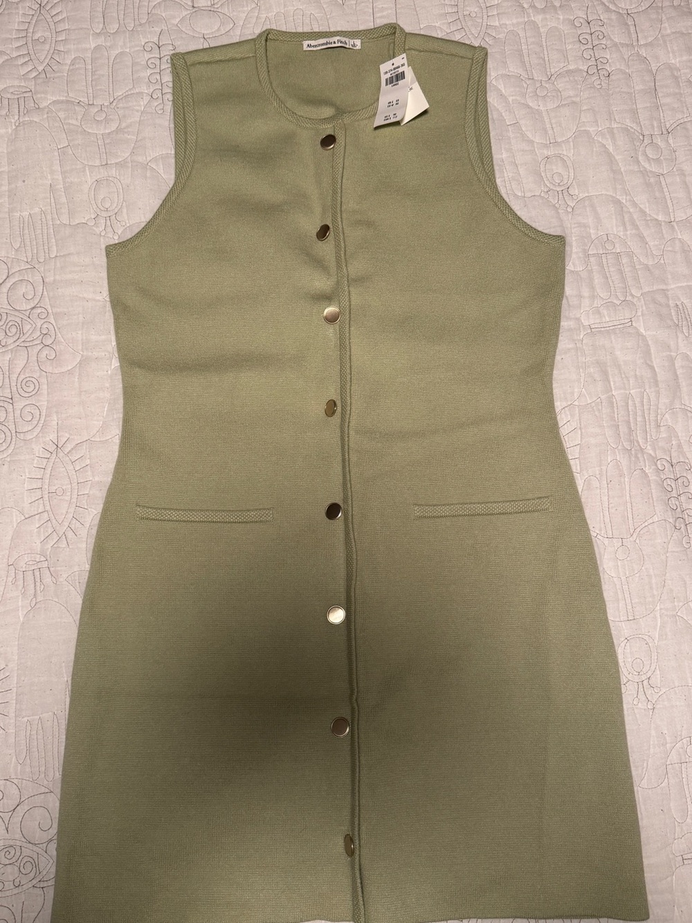Abercrombie & Fitch The A&F Mara Mini Sweater Dress L (Green) NWT - Picture 8 of 9